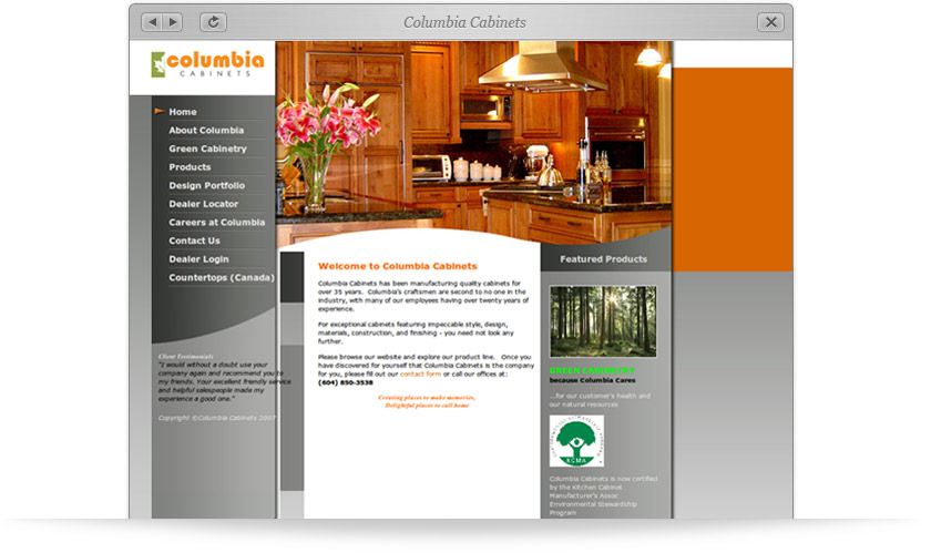 Columbia Original Website #