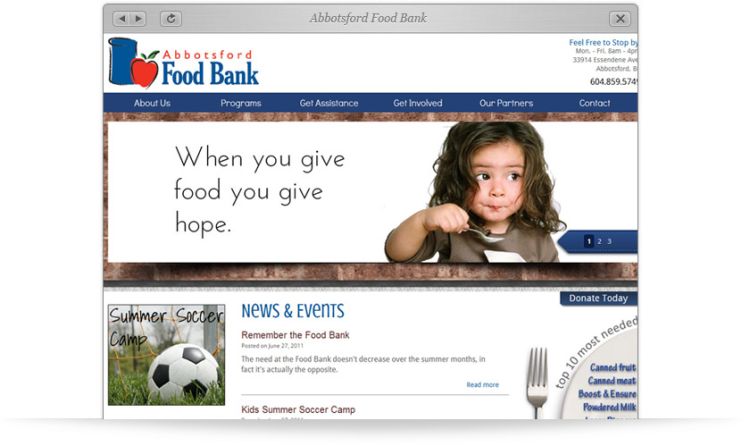 Abbotsford Food Bank Website